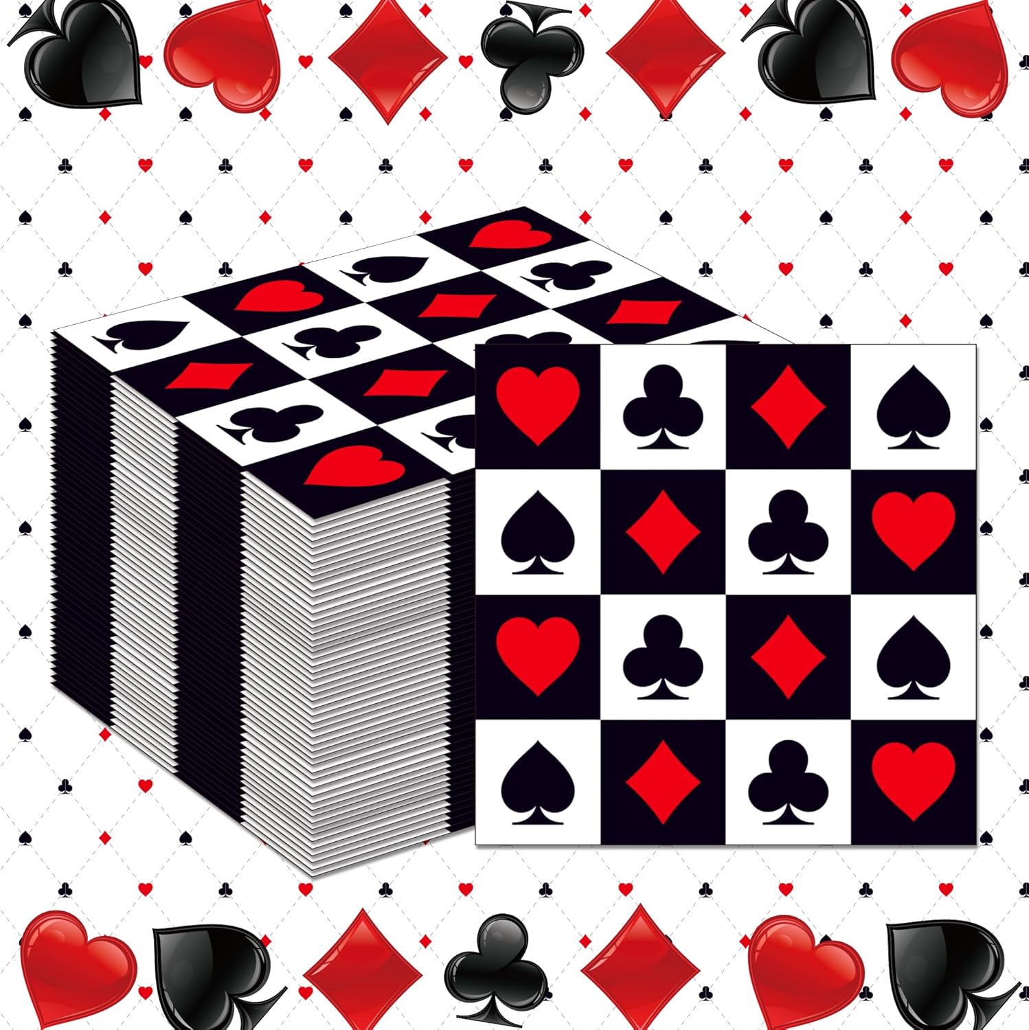 Party Games Night - 20/40/60/80 PCS Tovaglioli da poker a